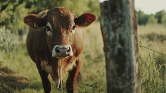 Punganur cow standing in a rural field in Andhra Pradesh