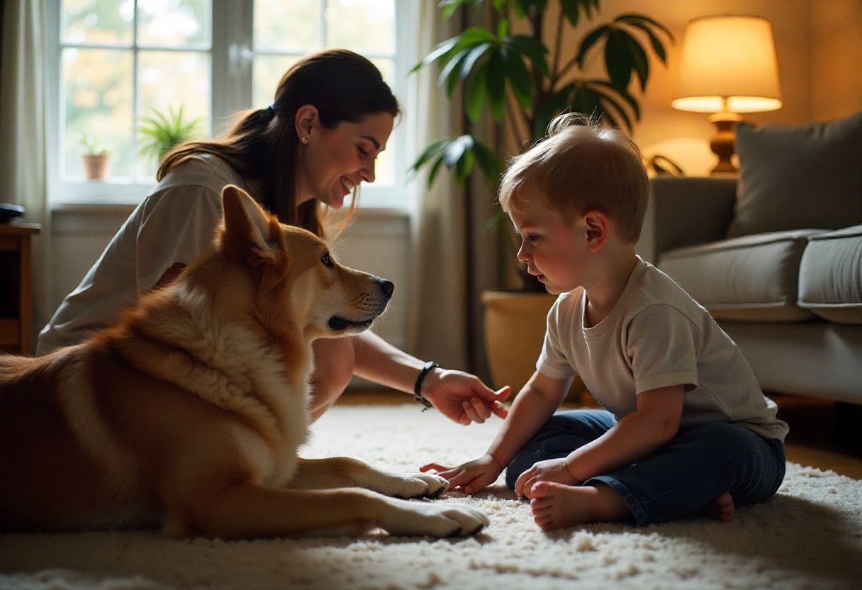 Parent supervising safe